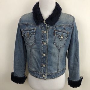 Levi's Faux Fur Sherpa Collar Cuff Denim Jacket M